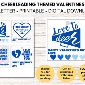 Bolsas de San Valentín con temática de porristas/San Valentín perfecto para el equipo de porristas/San Valentín de porristas para el equipo Goody