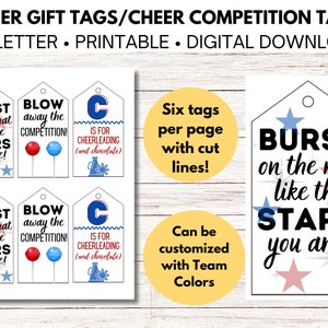 Cheer Good Luck Tags/CHEER Gift Tags, Competition GIFT Tags, Cheer COMPETITION Goody Bag Gift Tags