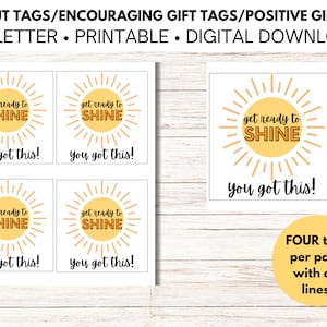 Machen Sie sich bereit zu SHINE Tags, Sport viel Glück Tag, jubeln viel Glück Tags, positive Erinnerung Tag, verbreiten Positivität Tags