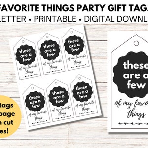 Favorite Things Party Gift Tags