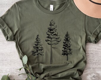 Pine Tree Shirt, Nature Shirt, Botanical Shirt, Trees Shirt, Shirt For Nature Lovers, Forest Shirt, Aesthetic Shirts, Unisex, Womens Shirts