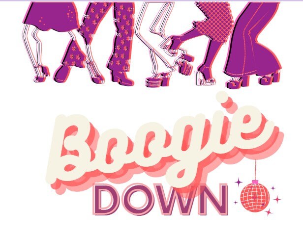Get Down And Boogie 1970s 70s Slang Disco Ball Stickers, Magnet