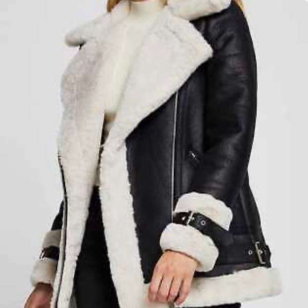 Real Leather Female Shearling Jacket