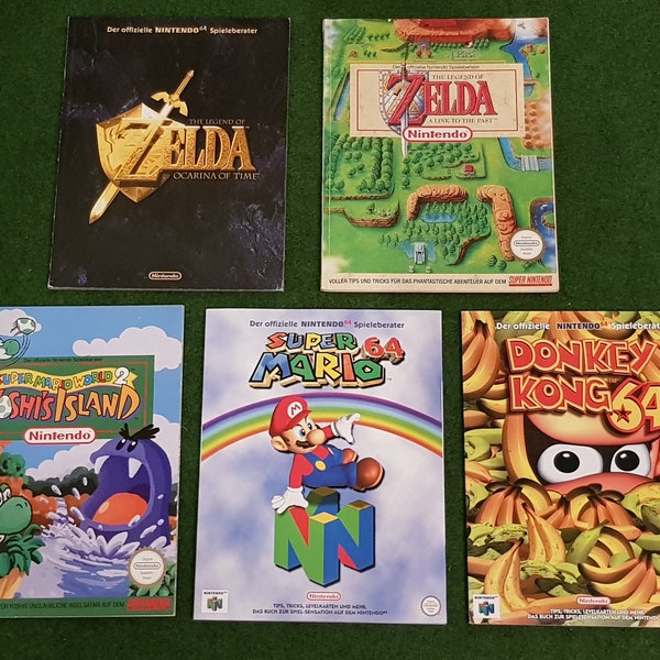 5 Spieleberater The Legend of Zelda / Super Mario / Donkey Kong (digitalisiert & in deutscher Sprache)