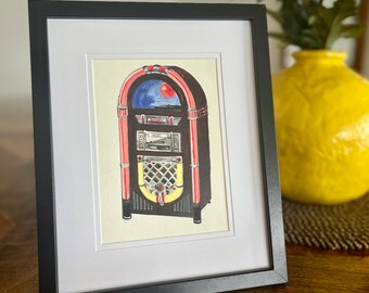 ORIGINAL * Artwork. Jukebox. A5. Framed or Unframed.