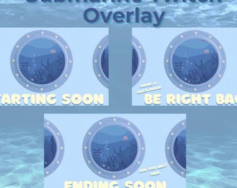U-Boot Ozean Animiertes Stream Overlay Paket für Twitch, YouTube/Streaming Objekt/Fisch Ozean/Twitch Overlay/Animierter Hintergrund