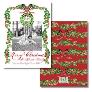 Cartão de Natal em aquarela - Guirlanda clássica - LEIA A DESCRIÇÃO