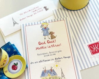 Madeline-Inspired Birthday Invitation – Hand-Painted Digital File – Personalized Party Invitation