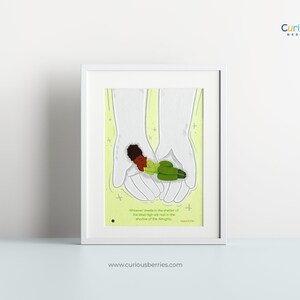 Psalm 91 Wall Art, Bible Verse Wall Art, Psalm 91 Black Girl Wall Art, Christian Wall Decor, Religious Wall Art, Housewarming Gift, Rest God