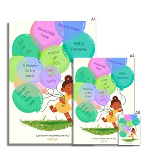 Arte de pared de afirmación positiva, cartel de niños Arte de pared de niña, cartel de niños, decoración de guardería de niña, arte de pared cristiano, recurso de niños cristianos