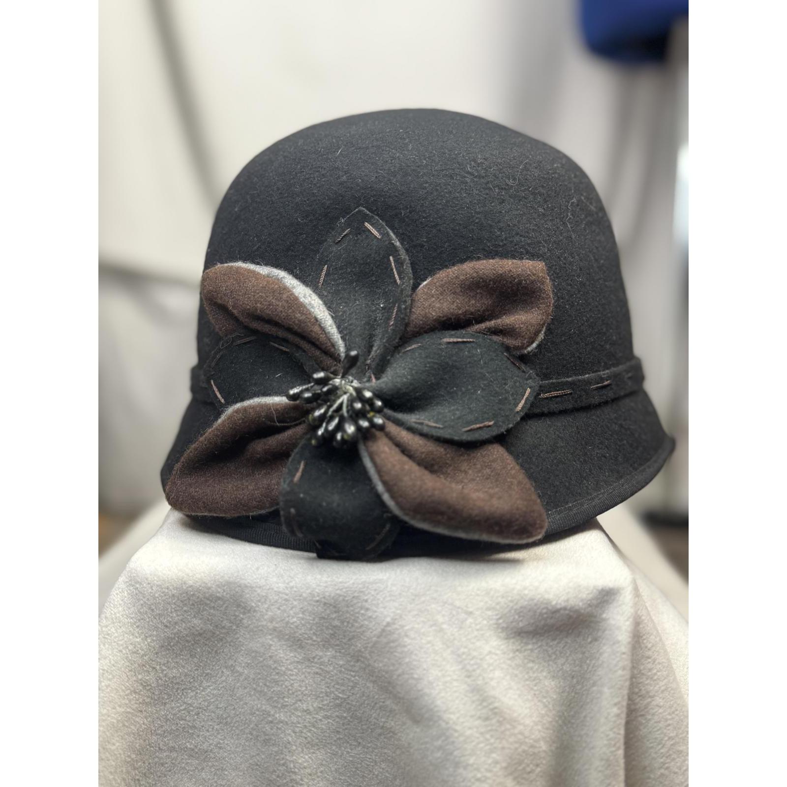 NWT Vintage Boho  Scala Wool Brown Hat flapper flower and adjustable size Scala 100% Wool Hats for Women for sale | eBay main image 3