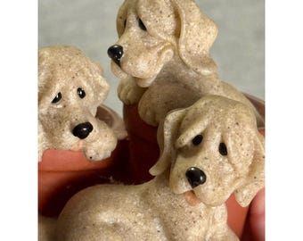 Quarry Critters Pit Stop Welpen im Topf Figur Second Nature Design 2001