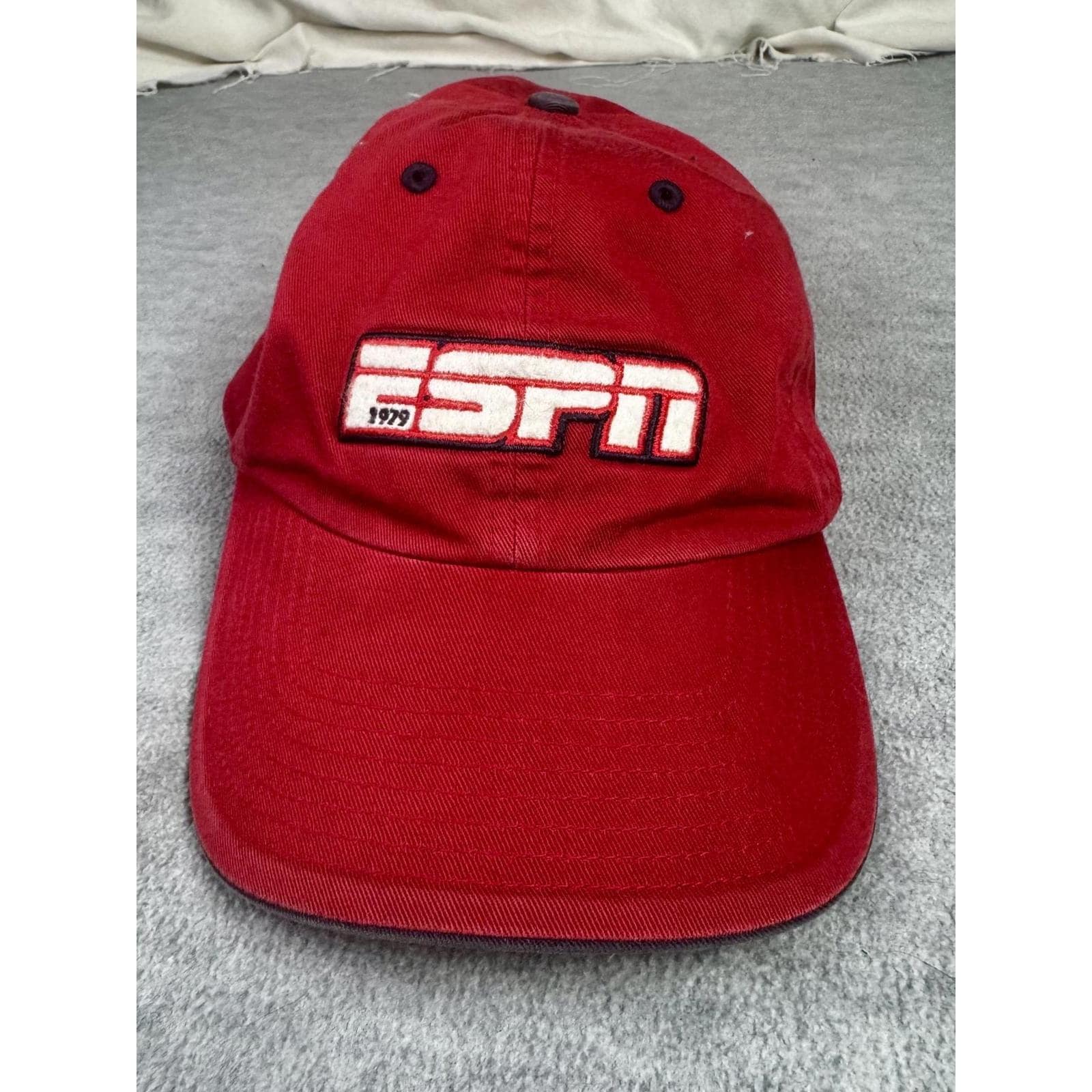 Vintage Espn Sportscenter Red Dad Hat Embroidered Logo Cotton Cap