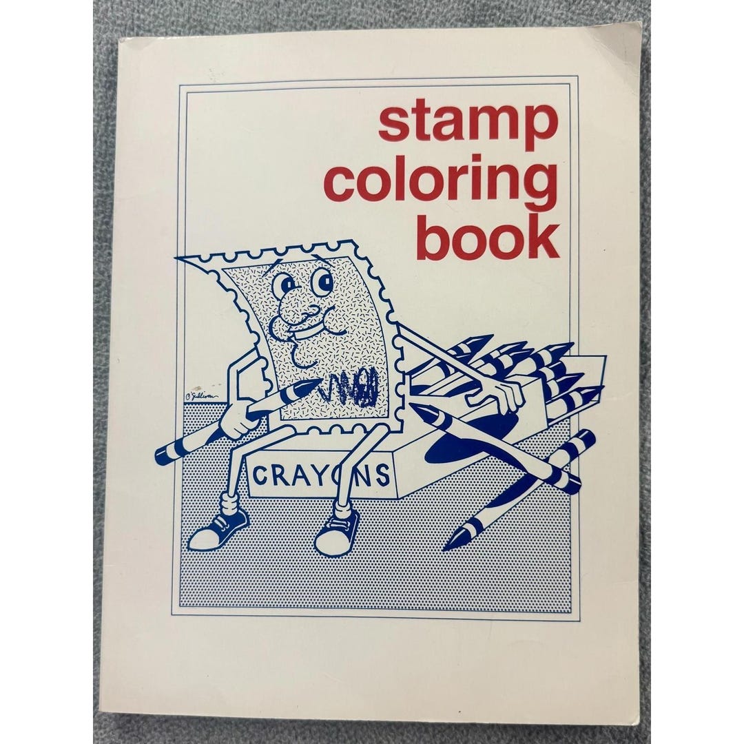 Vintage Usps Stamp Coloring Book 1989 Postal Service Kids Ephemera ...