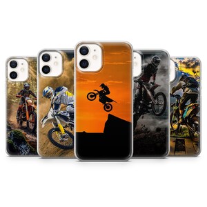 Motocross Handyhülle Dirt Bike Cover für iPhone 15 14 13 12 Pro 11 XR 8 7, Samsung S23 S22 A73 A53 A13 A14 S21 Fe S20, Pixel 8 7 6A