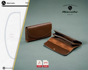 Women's Long Wallet Pattern | Leathercraft PDF & SVG (Digital Download)