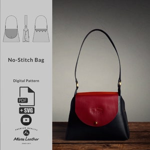 No-Stitch Bag Pattern| PDF & SVG | Easy DIY Small Leather Bag for Beginners | DIy Origami-Style Bag | Easy Leathercraft Project