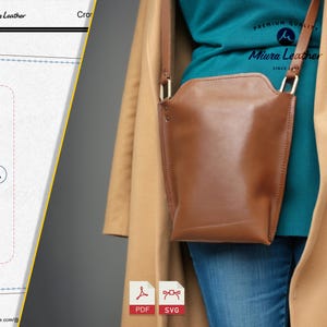 Jeden Tag Muster Handytasche aus Leder | Crossbody Sling minimal bestickt (PDF & SVG)