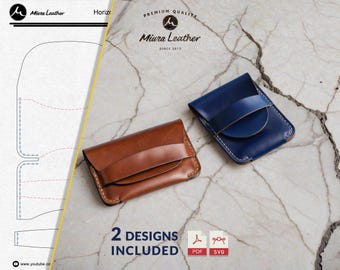 Leather Card Wallet Pattern | Minimalist Slim Wallet, Horizontal & Vertical (PDF, SVG)