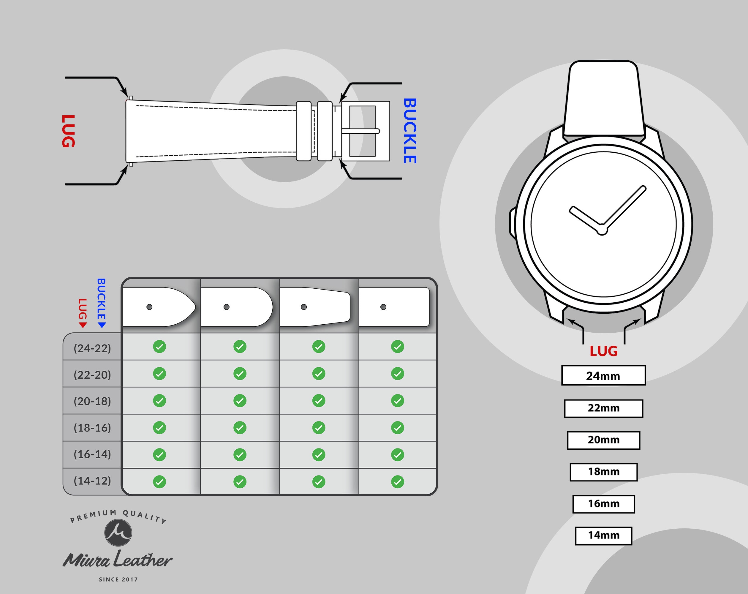 Pack1: 4 Styles, 6 Sizes Leather Watch Strap Patterns | DIY Watch Band ...