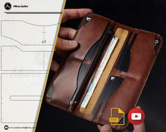 Leather Long Wallet PDF Pattern - Visual Step-by-Step Tutorial Included