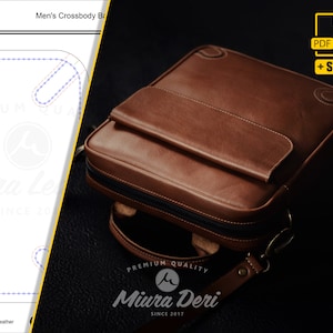 Patron de sac bandoulière pour homme | PDF et SVG | Motif de sac à bandoulière en cuir | Téléchargement numérique | Tutoriel de maroquinerie DIY