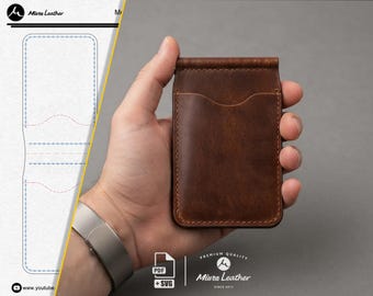 Leather Money Clip Wallet Pattern, Minimalist Wallet PDF SVG, A4 & Letter, Laser Cut Cricut Template