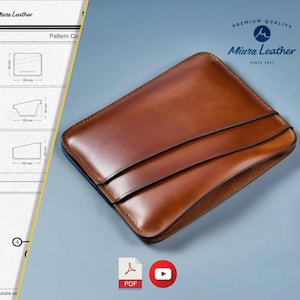 Minimalistisch leren kaarthouderpatroon | Pdf- en SVG-download | DIY-portemonnee voor beginners | Instant Leathercraft-zelfstudie