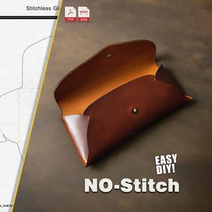 Modello per custodia per occhiali senza cuciture / PDF e SVG per un facile fai da te in pelle - compatibile con bottoni a pressione o viti Chicago