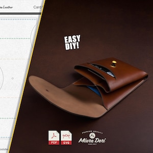 Eenvoudig pdf- en SVG-patroon voor kaartportemonnee uit één stuk - eenvoudig leren sjabloon voor beginners - digitale download - ruimte voor veel kaarten