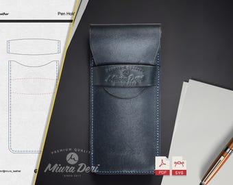Leder Stifthalter PDF Pattern mit YouTube Tutorial | Einfach DIY | Vorgestanzte Stichlöcher