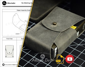 Leather Cigarette Pocket Pattern - Conceal Ugly Warnings - DIY Origami-Style Wallet - Easy Leathercraft Project - PDF - Two Sizes Included!