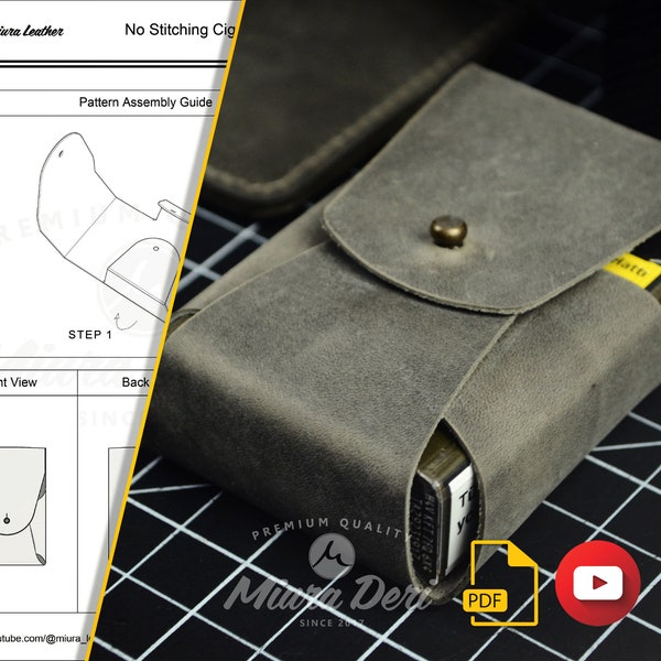 "Leder Zigaretten Tasche Muster - ""Verheimlichen Sie hässliche Warnungen"" - DIY Geldbeutel im Origami-Stil - Easy Leathercraft Project - PDF - Zwei Größen inklusive!"