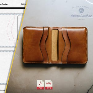 PDF & SVG Muster für klassischen Kartenhalter – Doppelfaltige Ledergeldbörse – Digitaler Download – Easy Leathercraft