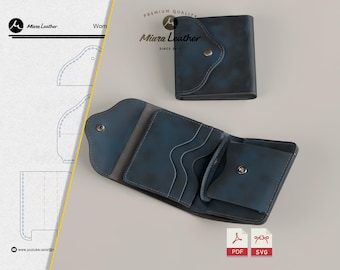 Coin Pocket Wallet – PDF & SVG – Pattern for Compact Leather Template
