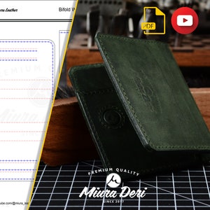 PDF & SVG Muster für zweifache Brieftasche aus Leder | Youtube-Tutorial | PDF Digitaler Download | Easy Leathercraft Tutorial | Mit eingenähten Löchern