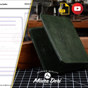 PDF pattern for Leather bifold wallet | youtube tutorial | PDF Digital Download | Easy Leathercraft Tutorial  | With Stitch Holes