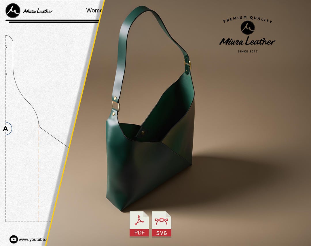 Minimalist Shoulder Bag Pattern | PDF & SVG for Easy DIY Leathercraft ...
