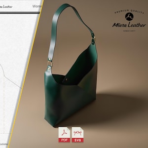 Minimalistische Schultertasche Muster | PDF & SVG für Easy DIY Leathercraft - Perfekte Stufe für Anfänger