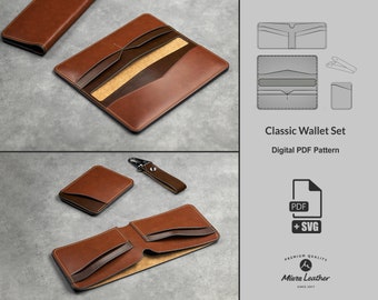 Ensemble de 4 motifs | Motif artisanal en cuir | Téléchargement numérique PDF et SVG