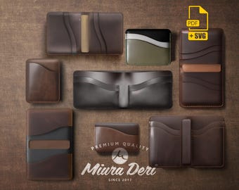 Leather Wallet & Card Holder Patterns | Beginner DIY (PDF, SVG)