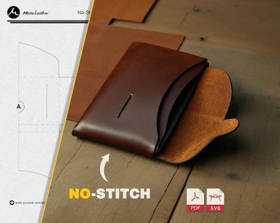 No-Stitch Leather Cardholder Pattern | DIY Origami-Style Wallet Template | Easy Leathercraft | PDF & SVG Digital Download
