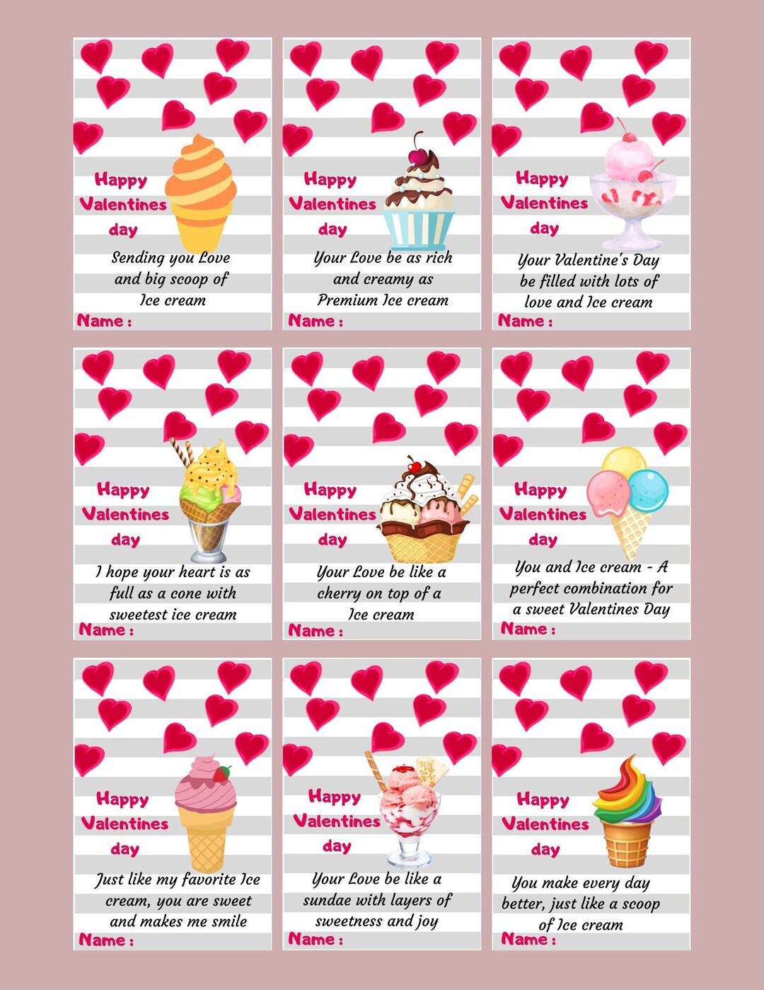 Printable Kids Valentines Day Cards - Etsy
