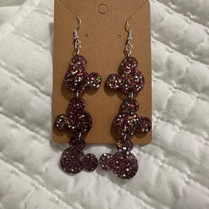 Chunky Fall Glitter Mickey Dangles