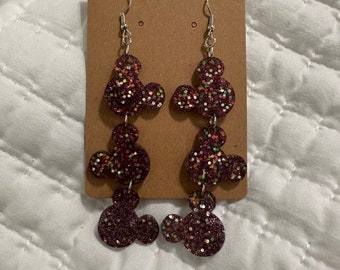 Grube, jesienne brokatowe zawieszki Myszki Miki