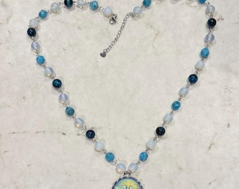 Moon Face Beaded Necklace