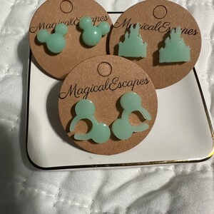 Disney Inspired Studs in Mint