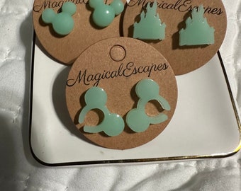 Pendientes inspirados en Disney en color menta