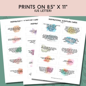 30 Inspirational Verse Cards, Printable Scripture Cards, Encouragement ...