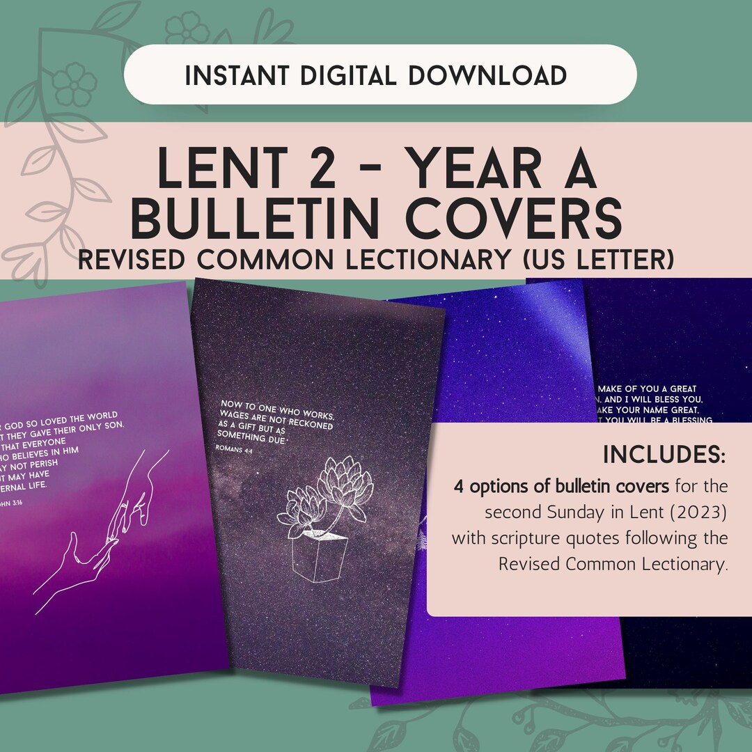 Printable Bulletin Covers for Second Sunday in Lent Lent 2 Year A ...